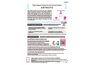 「東京芸術文化相談サポートセンター「アートノト」英語版チラシ」についての画像